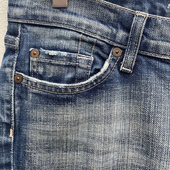 7 For All Mankind Dojo Cropped Denim Jeans Size 29 (Marked Damaged) - Picture 4 of 12